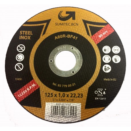 DISCO CORTE SUMITEC 125 X 1.0 X 22 MM  A60R-T41.  